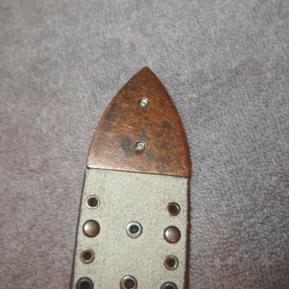 Rod's Arrow Beaded Hand Tooled Leather Belt Size M Rhinestones Studs Western - Picture 8 of 13